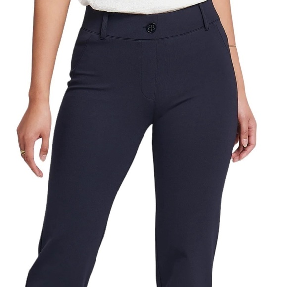 Betabrand Classic Dress Pant Yoga Pant | Straight, medium Long, Navy Blue - Picture 9 of 11